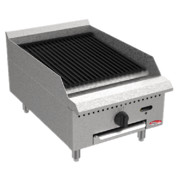 BakeMax BACGG18 18" Commercial Countertop Radiant Gas Charbroiler in Stainless Steel